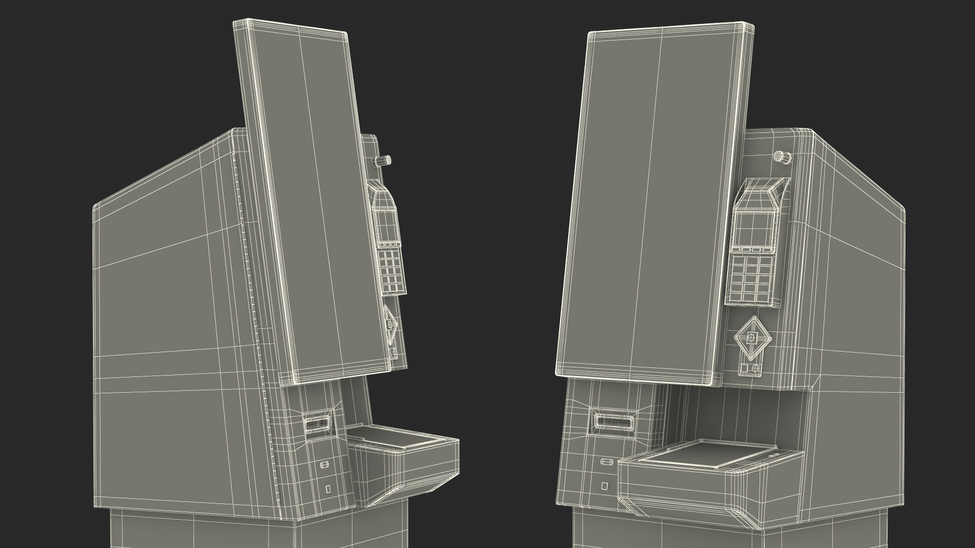3D model Self Service Hotel Kiosk Black