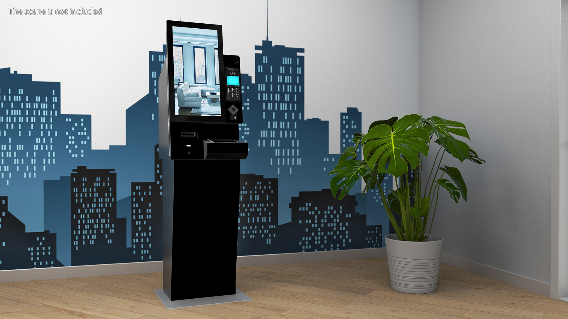 3D model Self Service Hotel Kiosk Black