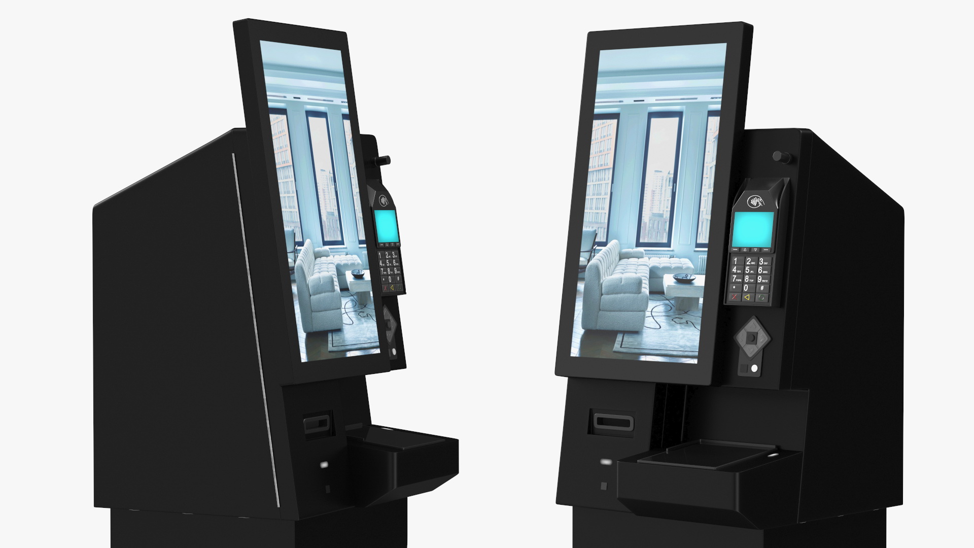 3D model Self Service Hotel Kiosk Black