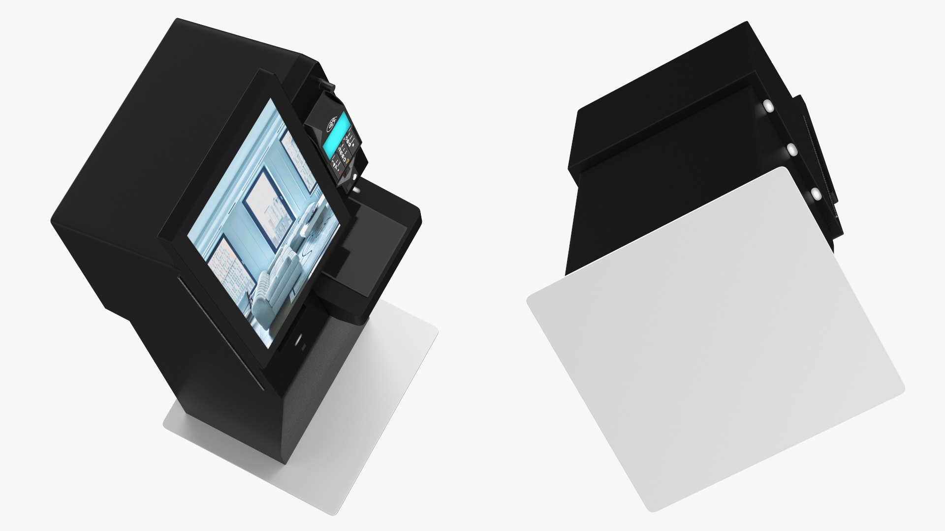 3D model Self Service Hotel Kiosk Black