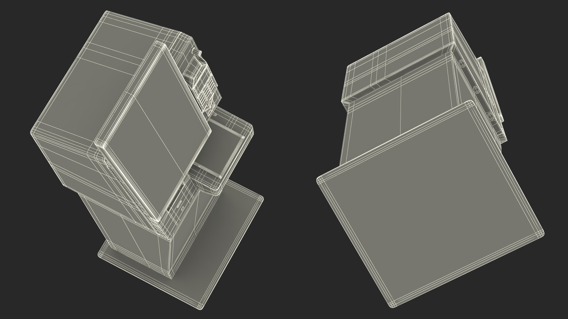 3D model Self Service Hotel Kiosk Black