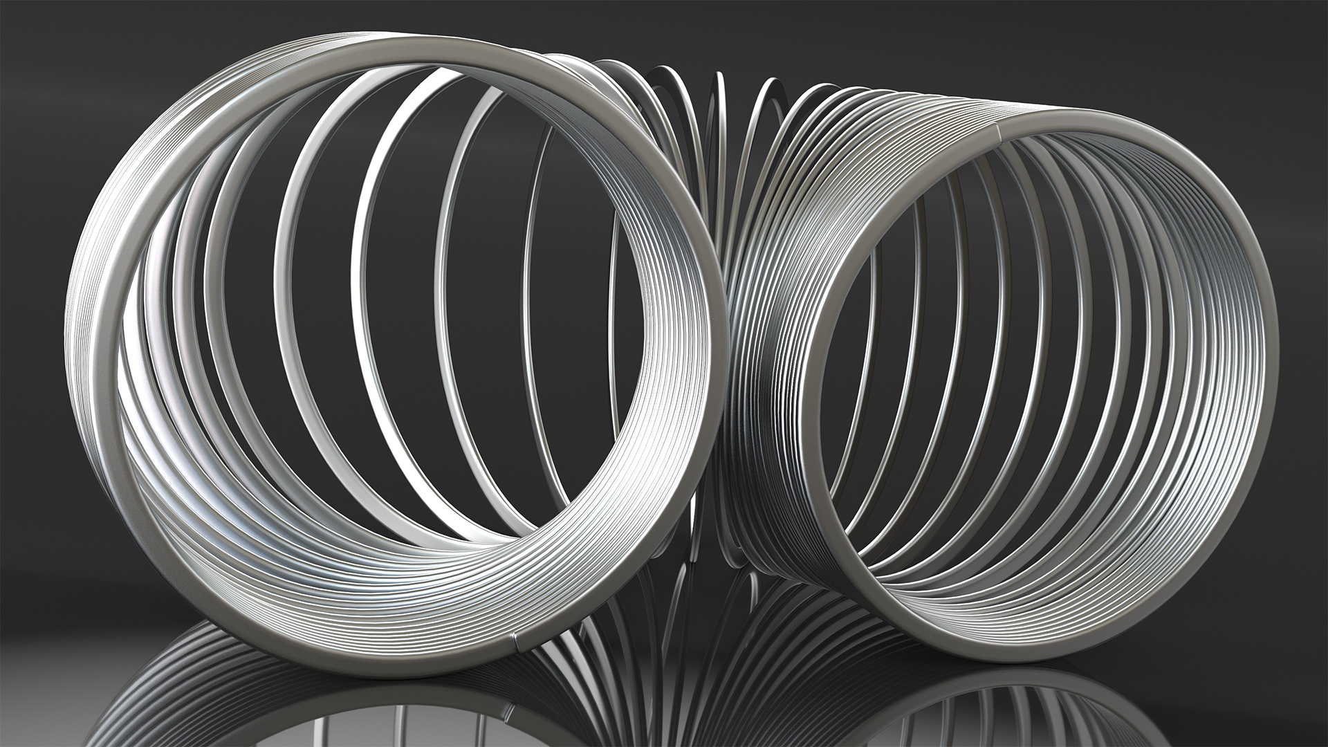 3D Metal Toy Spring Curved model