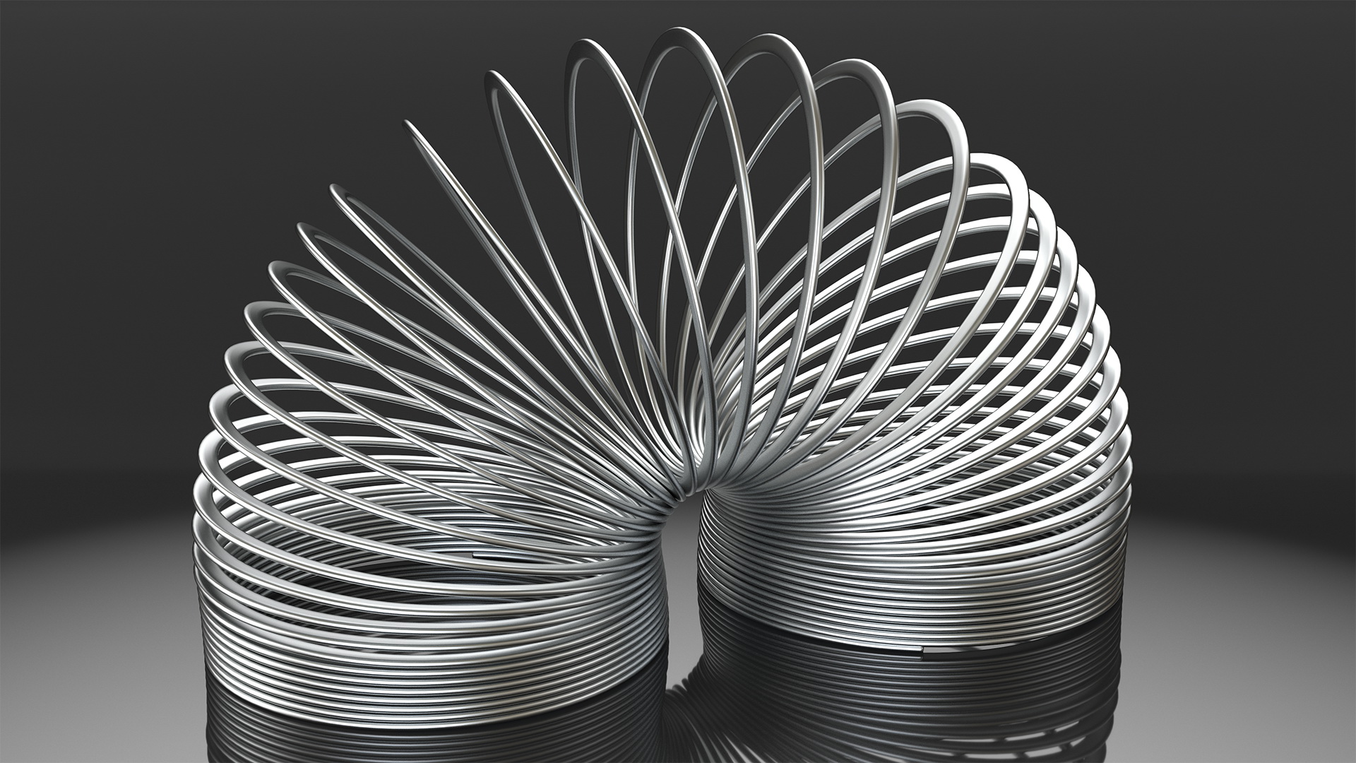 3D Metal Toy Spring Curved model