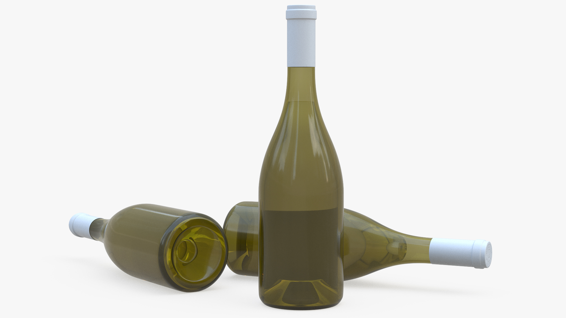 White Wine Bottle 3D