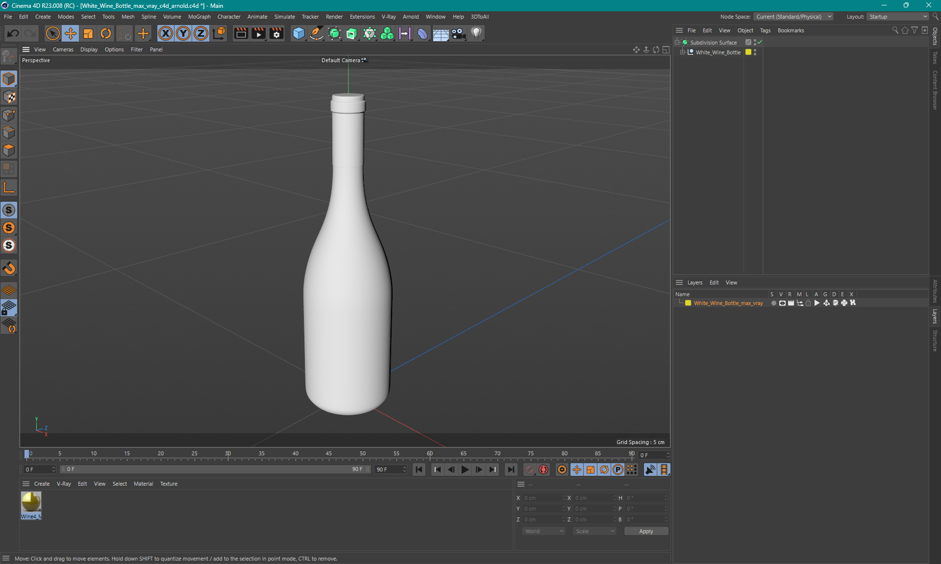 White Wine Bottle 3D