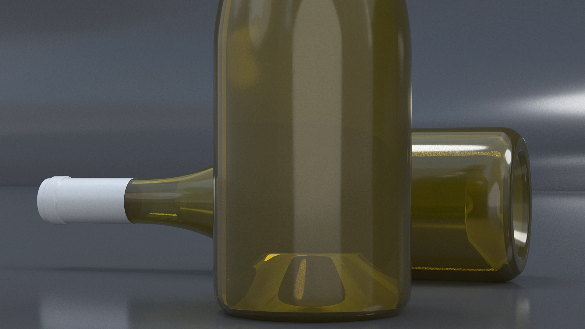 White Wine Bottle 3D