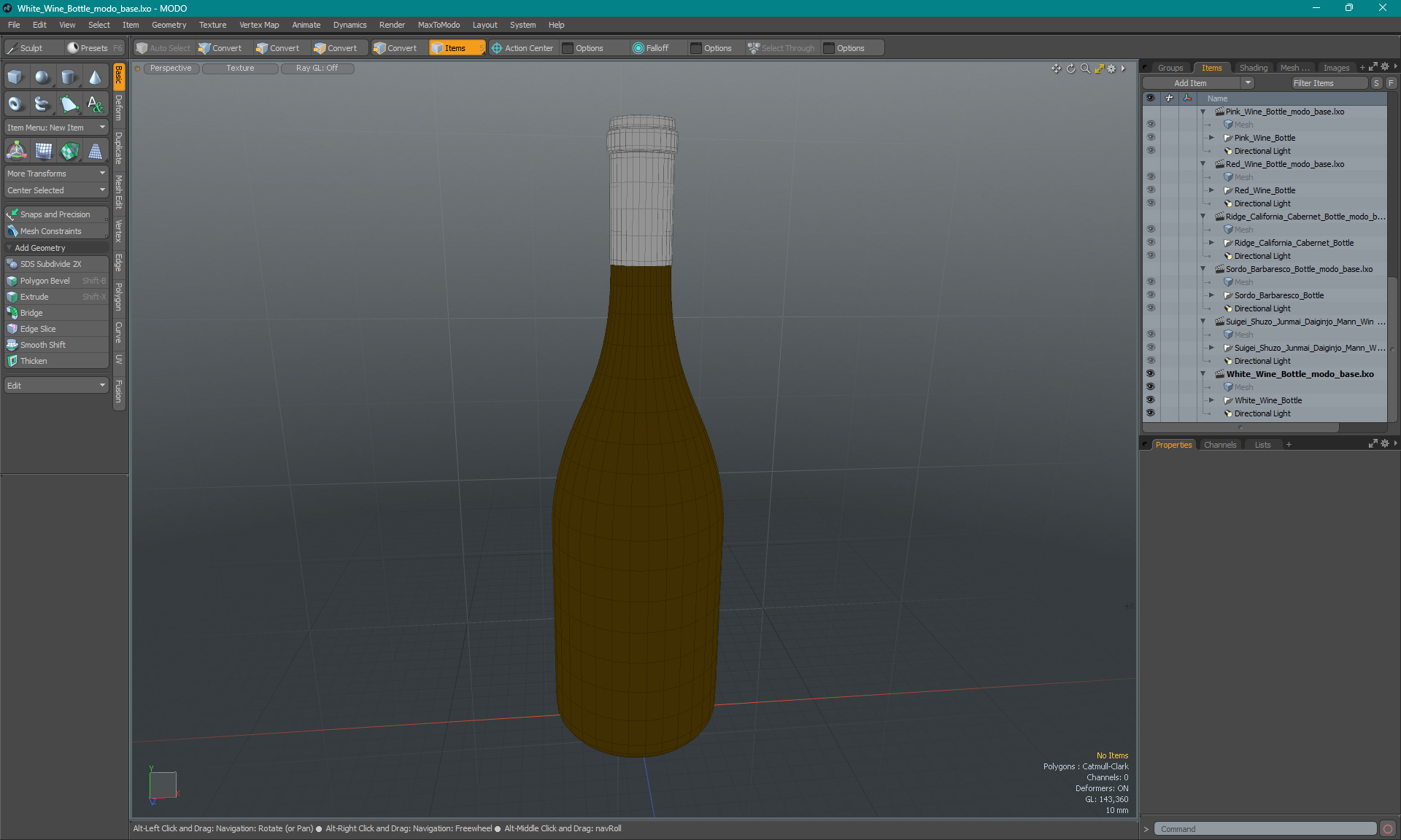 White Wine Bottle 3D