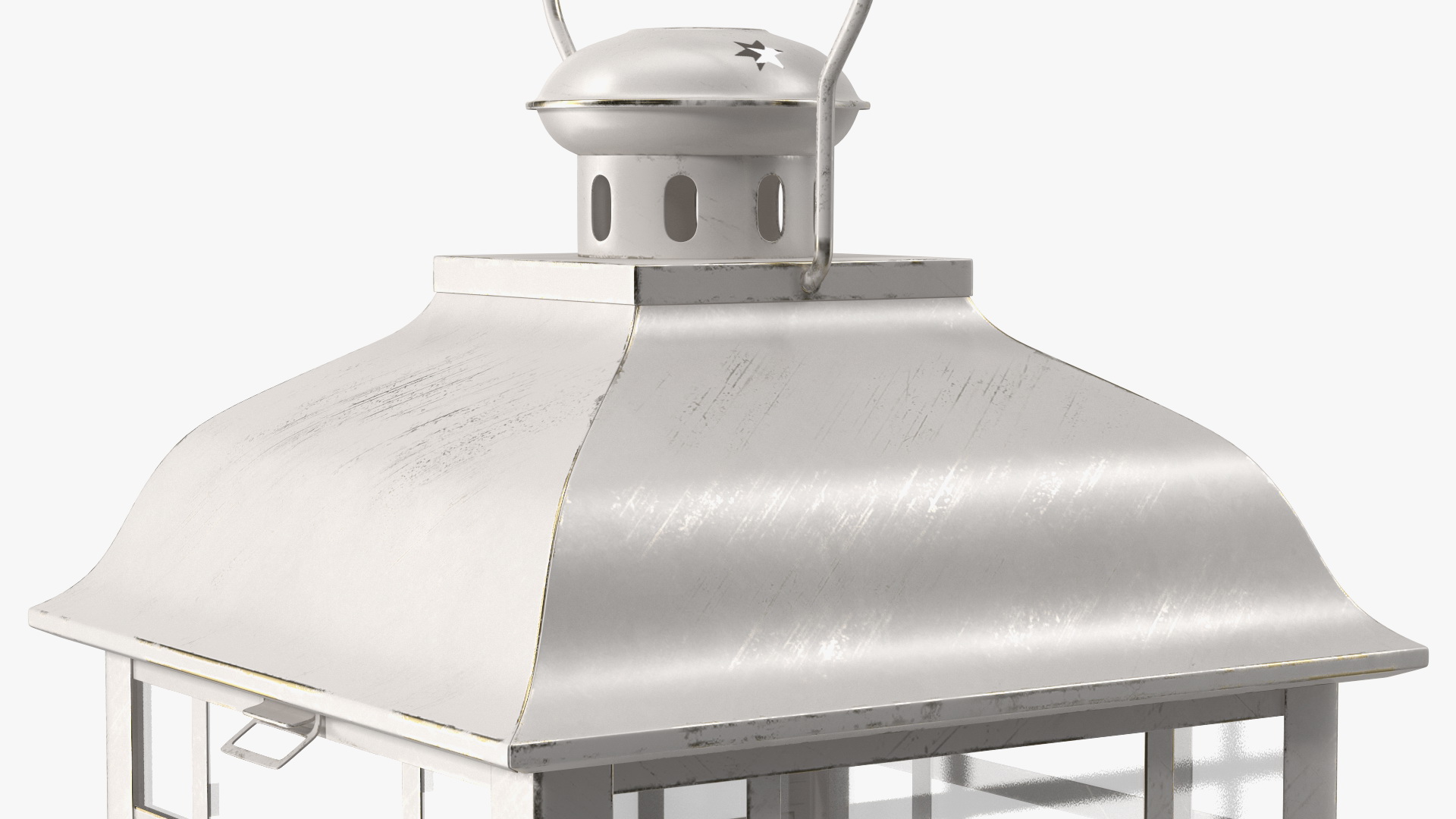 Candle Lantern Medium Cream 3D