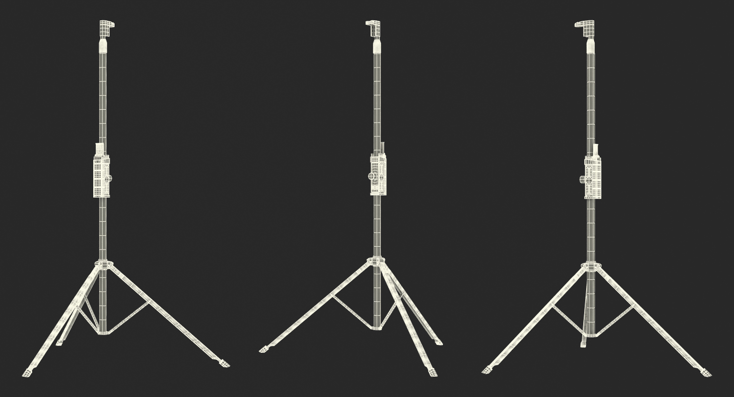 Adjustable Tripod Stand White 3D model