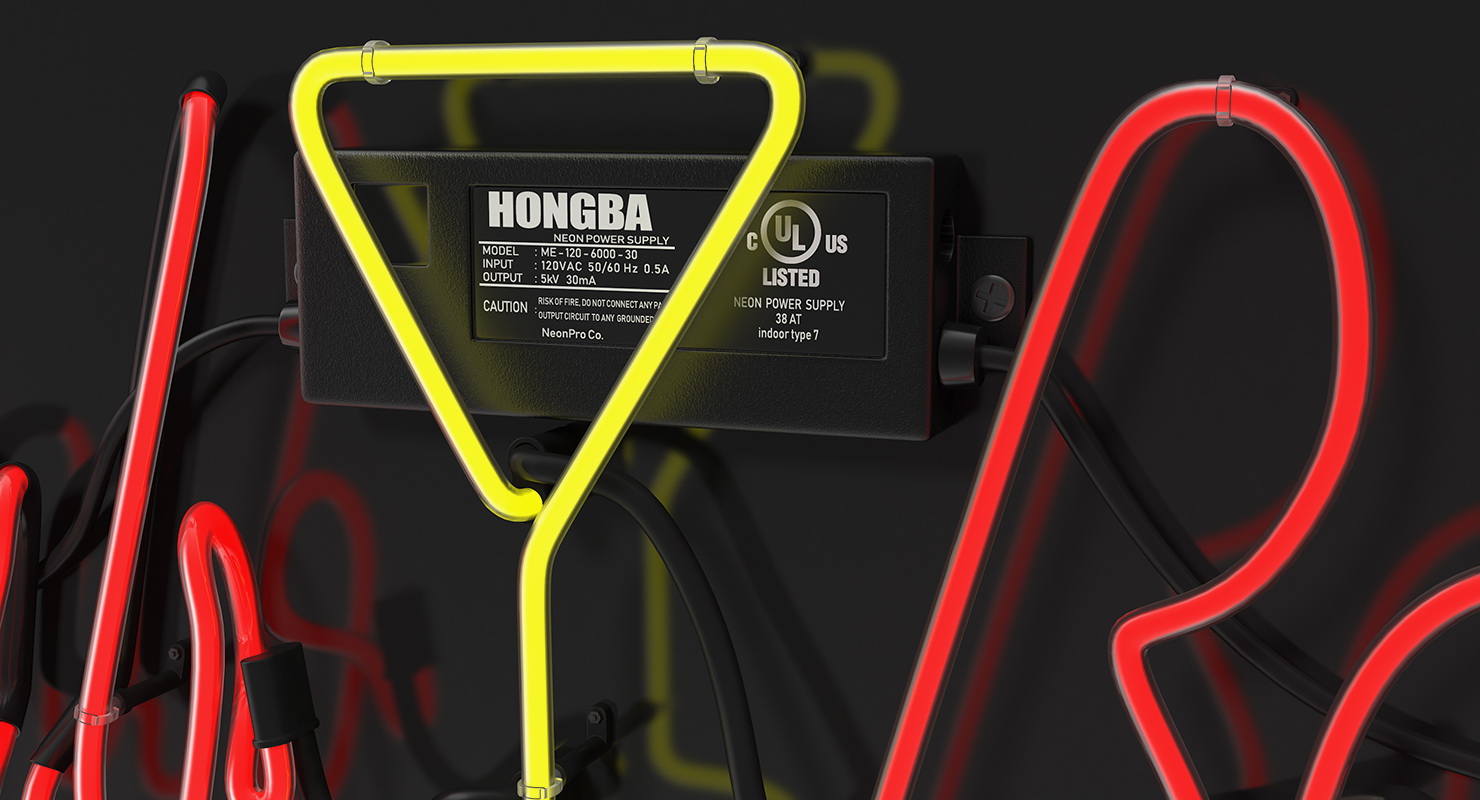 3D Neon Sign Club Bar model