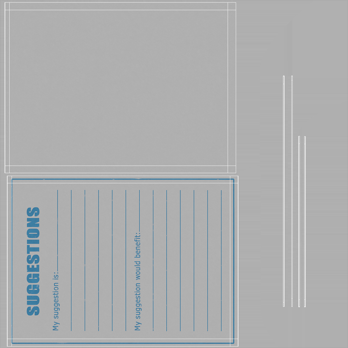 3D Blank Suggestions Form Light Blue model