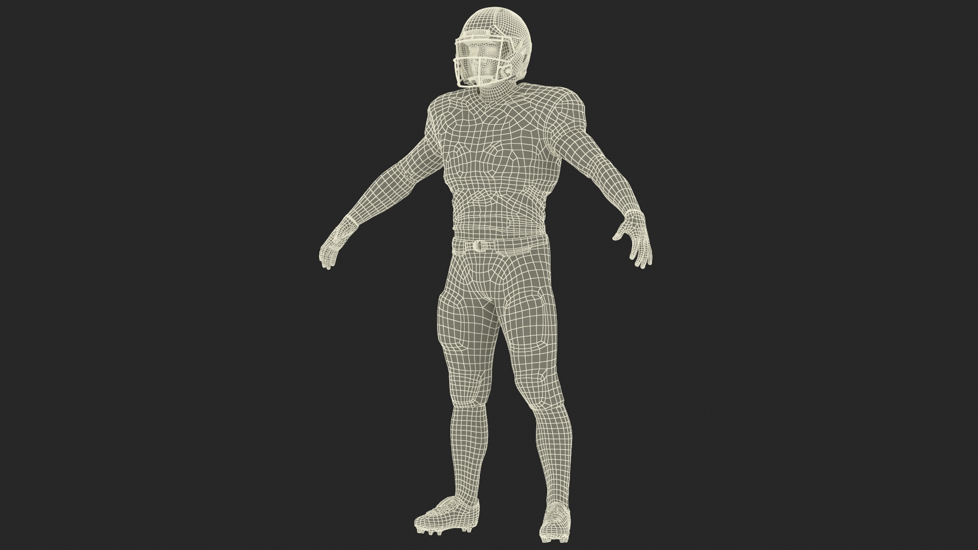 3D model Black Man Uniform T-Pose American Football Players