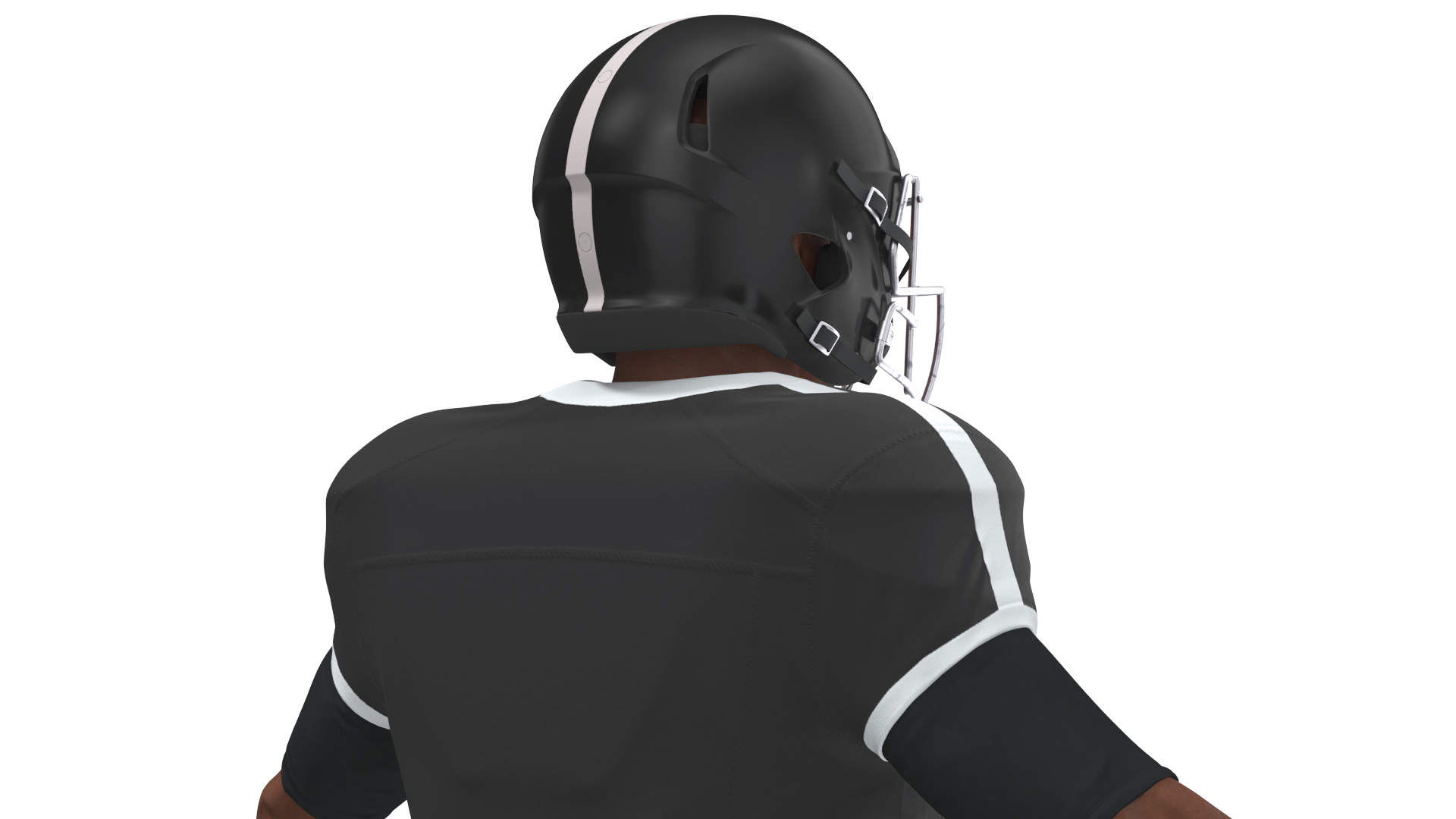 3D model Black Man Uniform T-Pose American Football Players