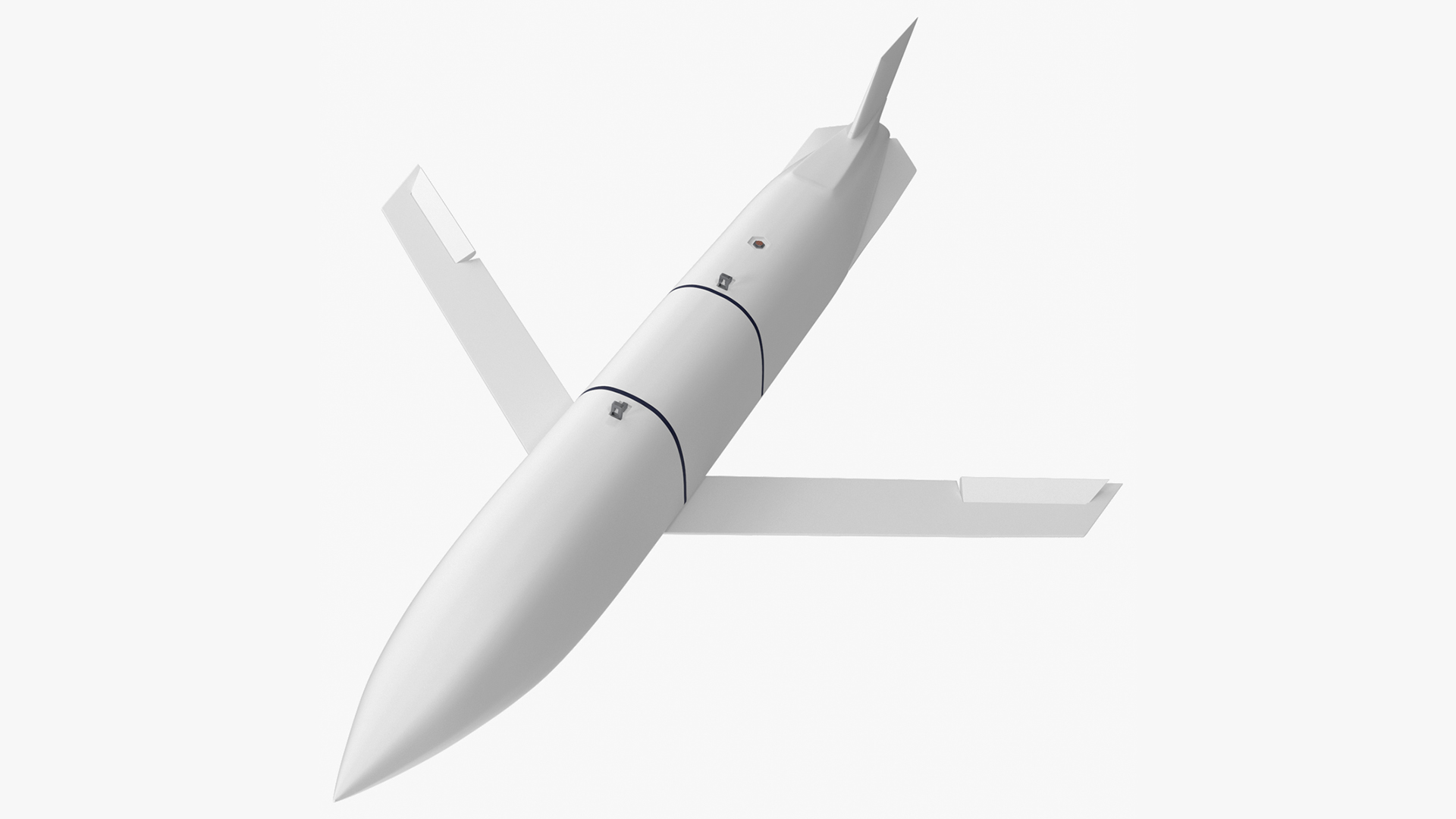 3D Air-Launched Cruise Missile Rigged for Cinema 4D model