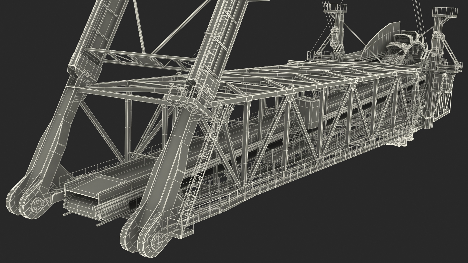 3D Giant Bucket Wheel Excavator model