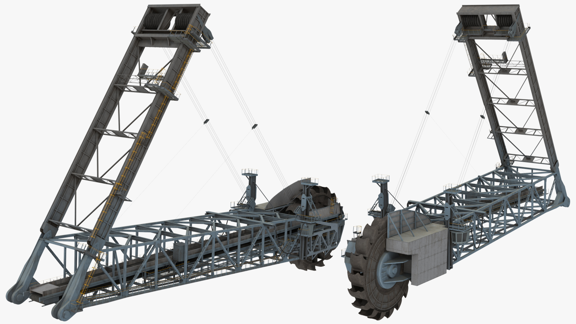 3D Giant Bucket Wheel Excavator model