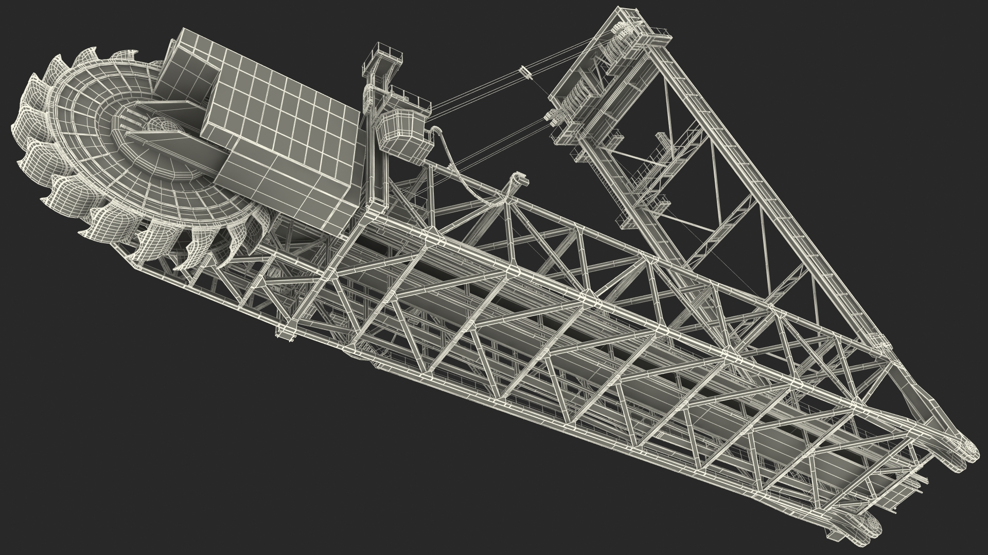 3D Giant Bucket Wheel Excavator model