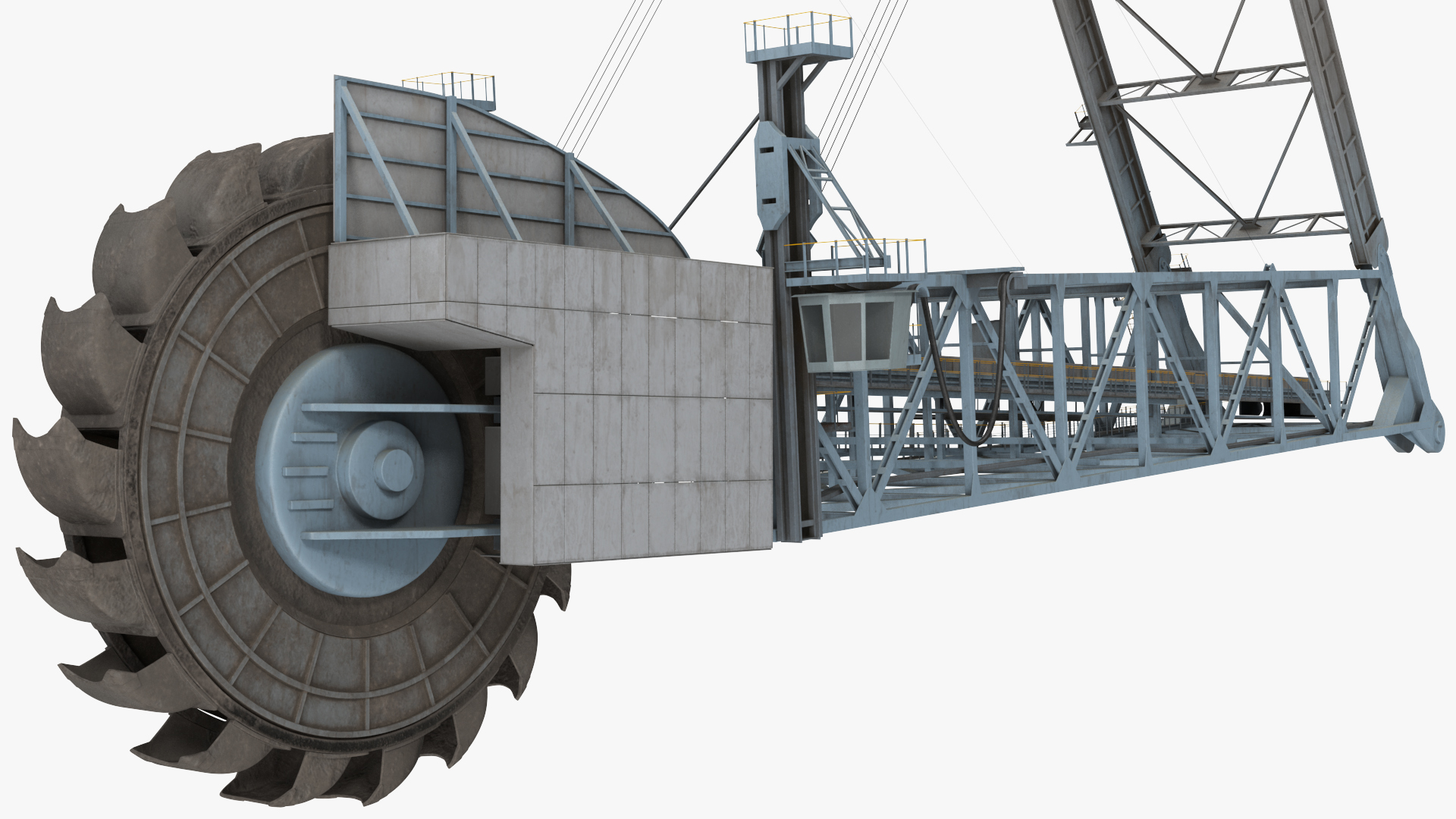 3D Giant Bucket Wheel Excavator model