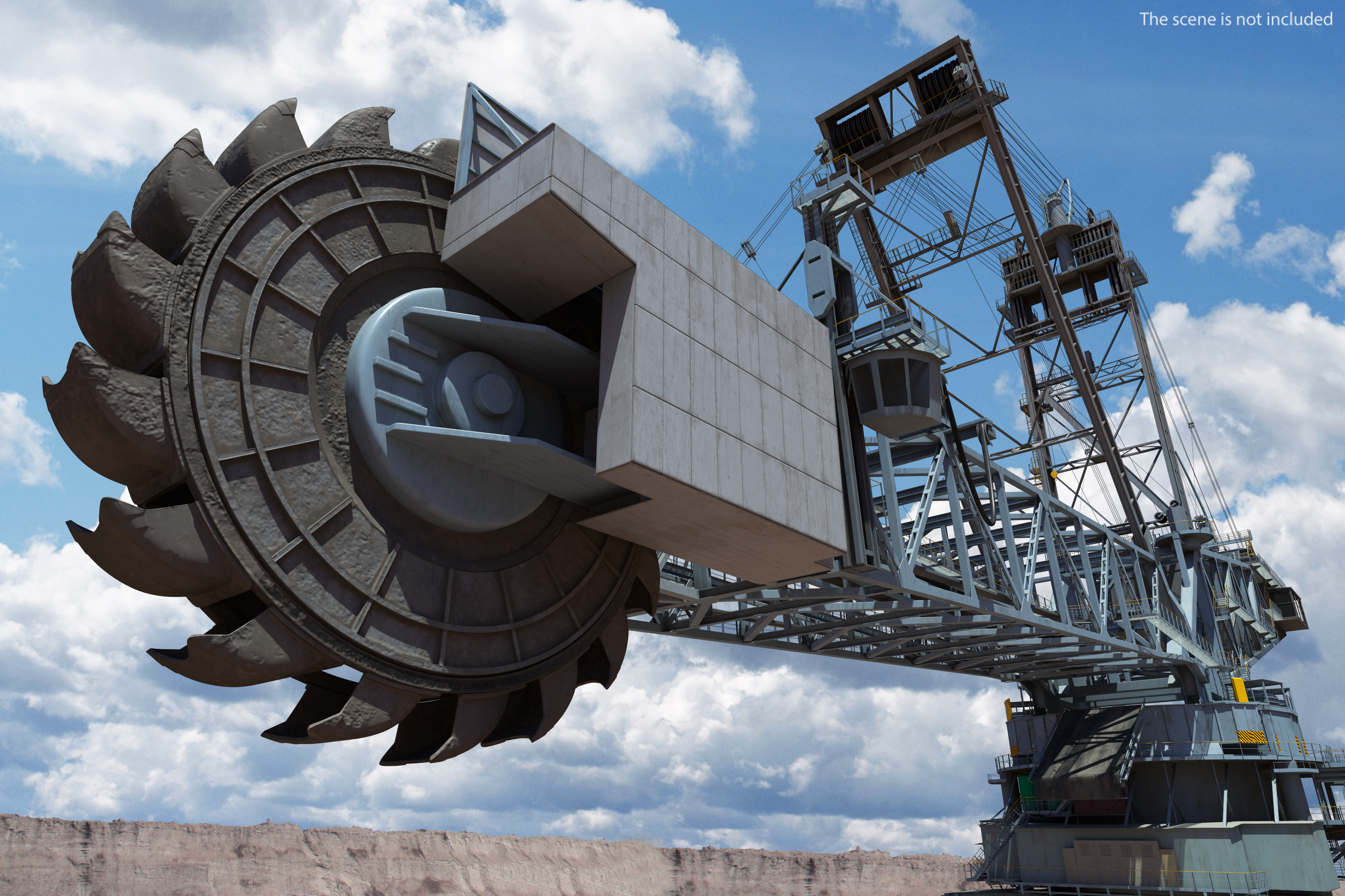 3D Giant Bucket Wheel Excavator model