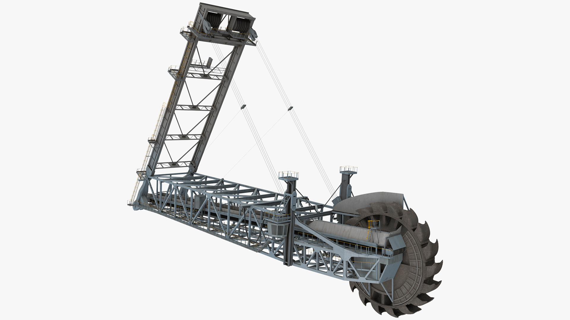 3D Giant Bucket Wheel Excavator model