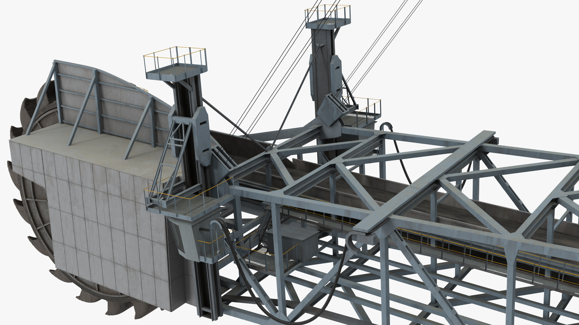 3D Giant Bucket Wheel Excavator model