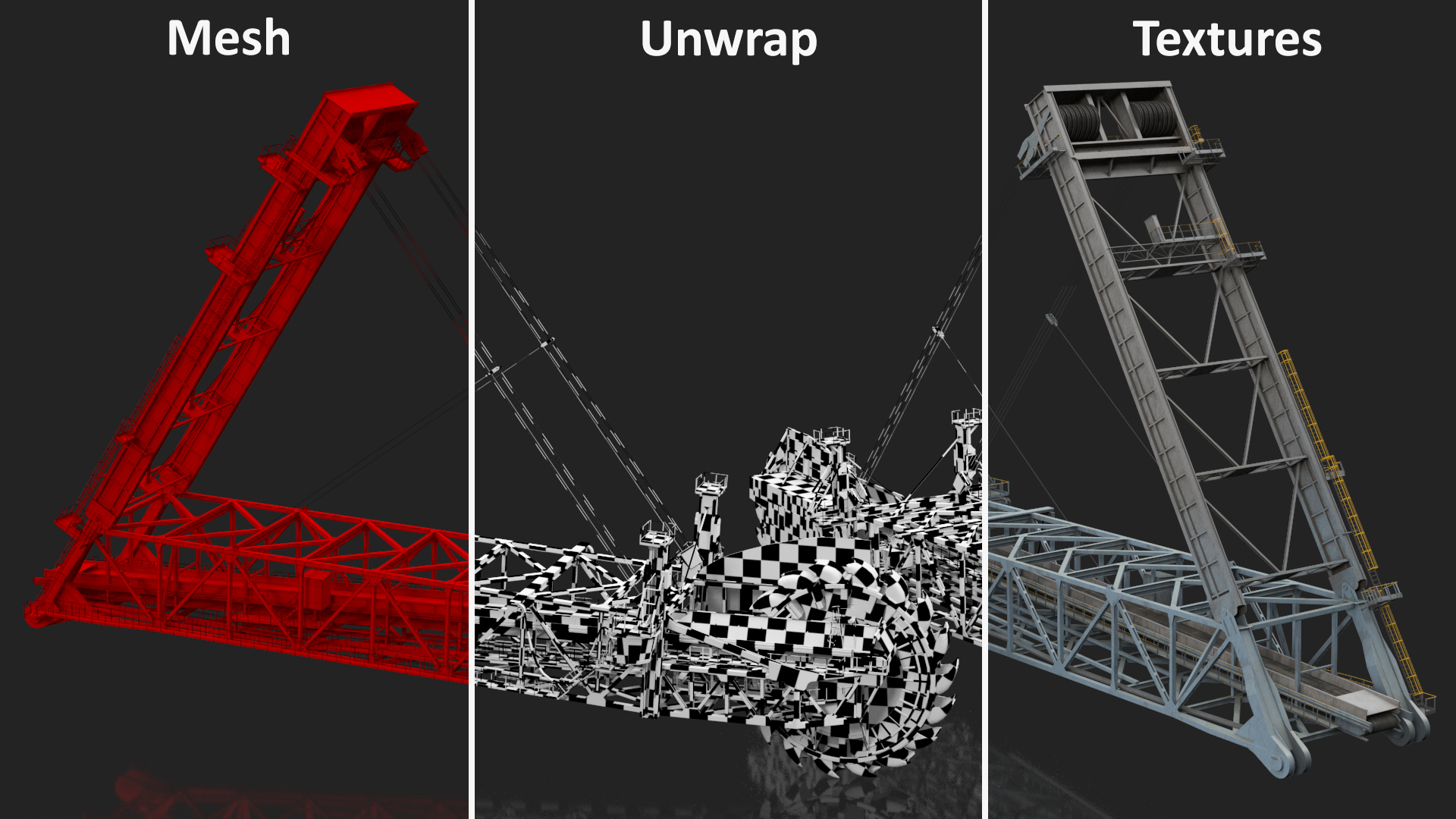 3D Giant Bucket Wheel Excavator model