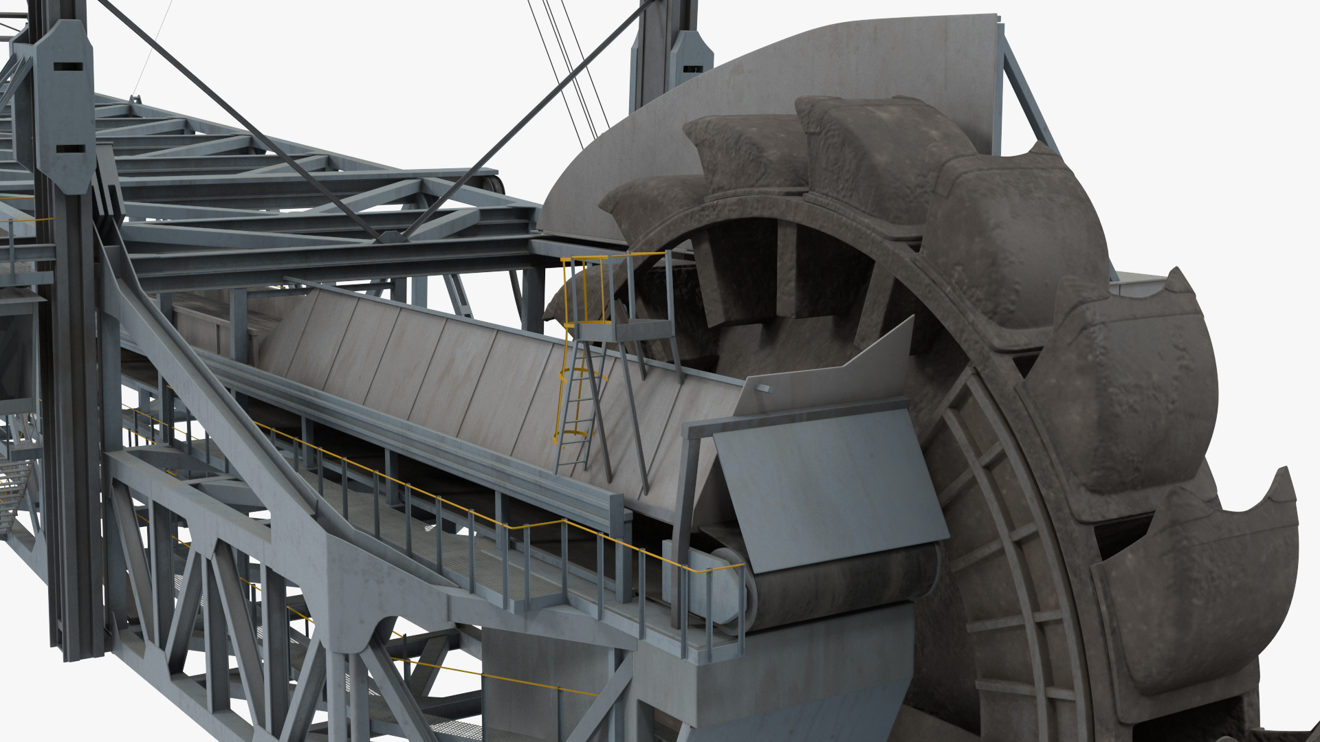 3D Giant Bucket Wheel Excavator model