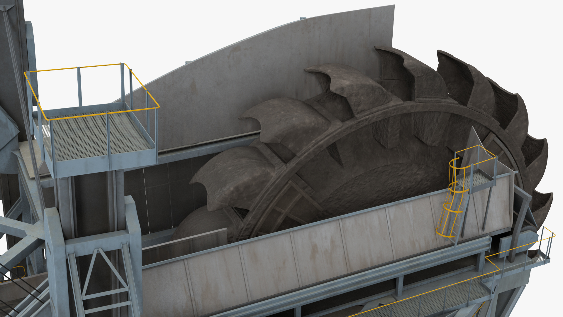 3D Giant Bucket Wheel Excavator model