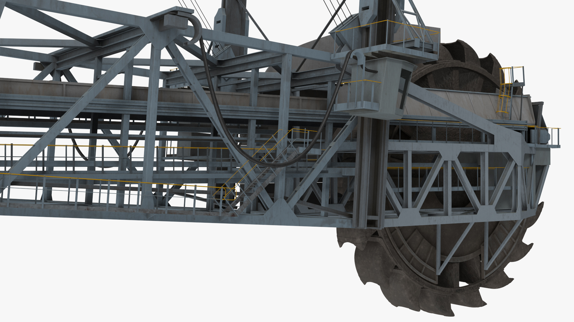 3D Giant Bucket Wheel Excavator model