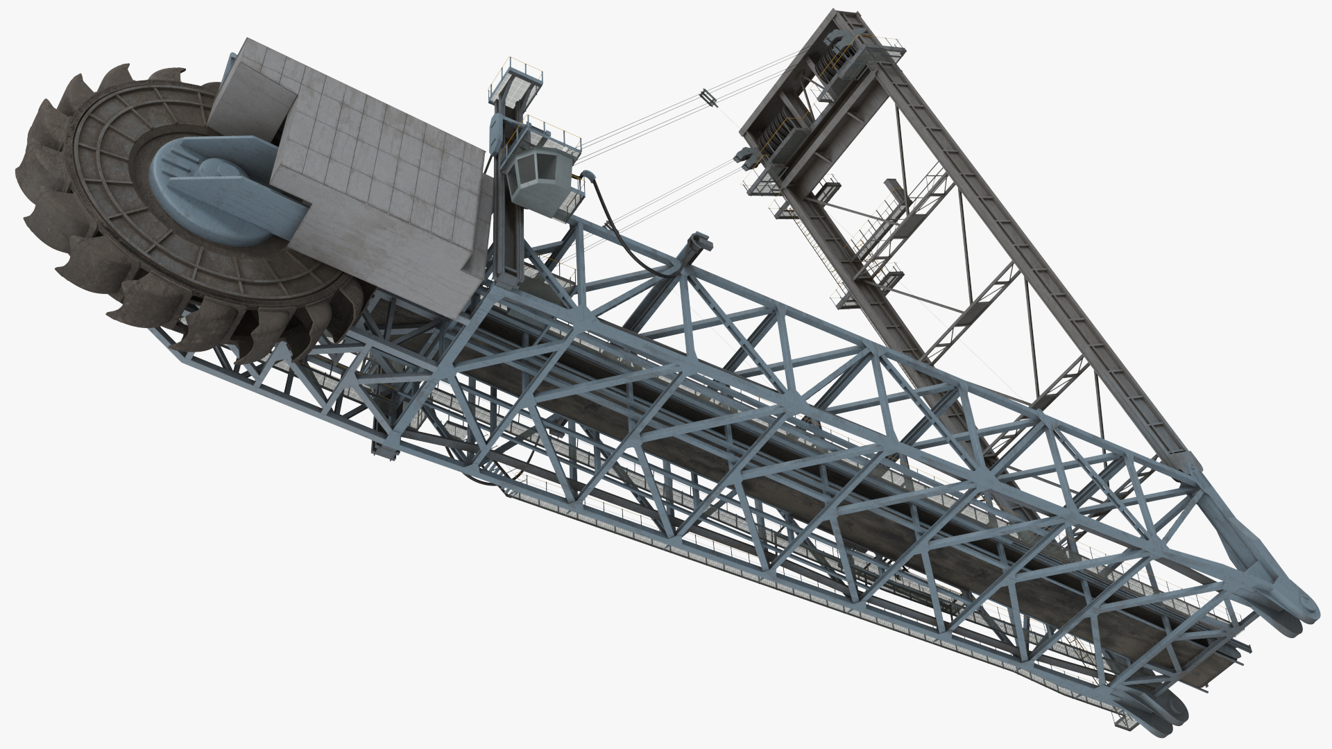 3D Giant Bucket Wheel Excavator model