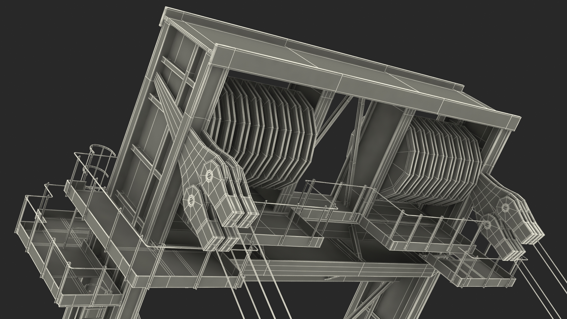 3D Giant Bucket Wheel Excavator model