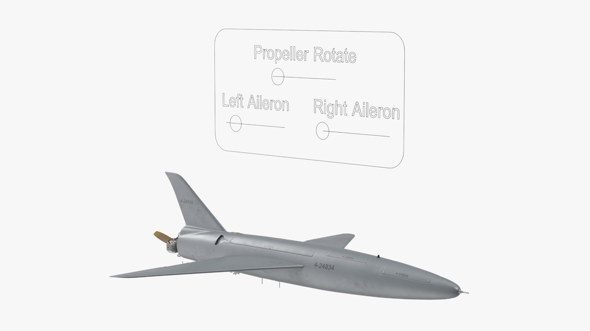 Drone Kamikaze Iranian Arash 2 Rigged 3D