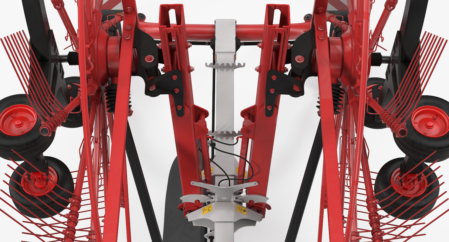 Tractor with Twin Rotary Rake Generic Parked 3D model