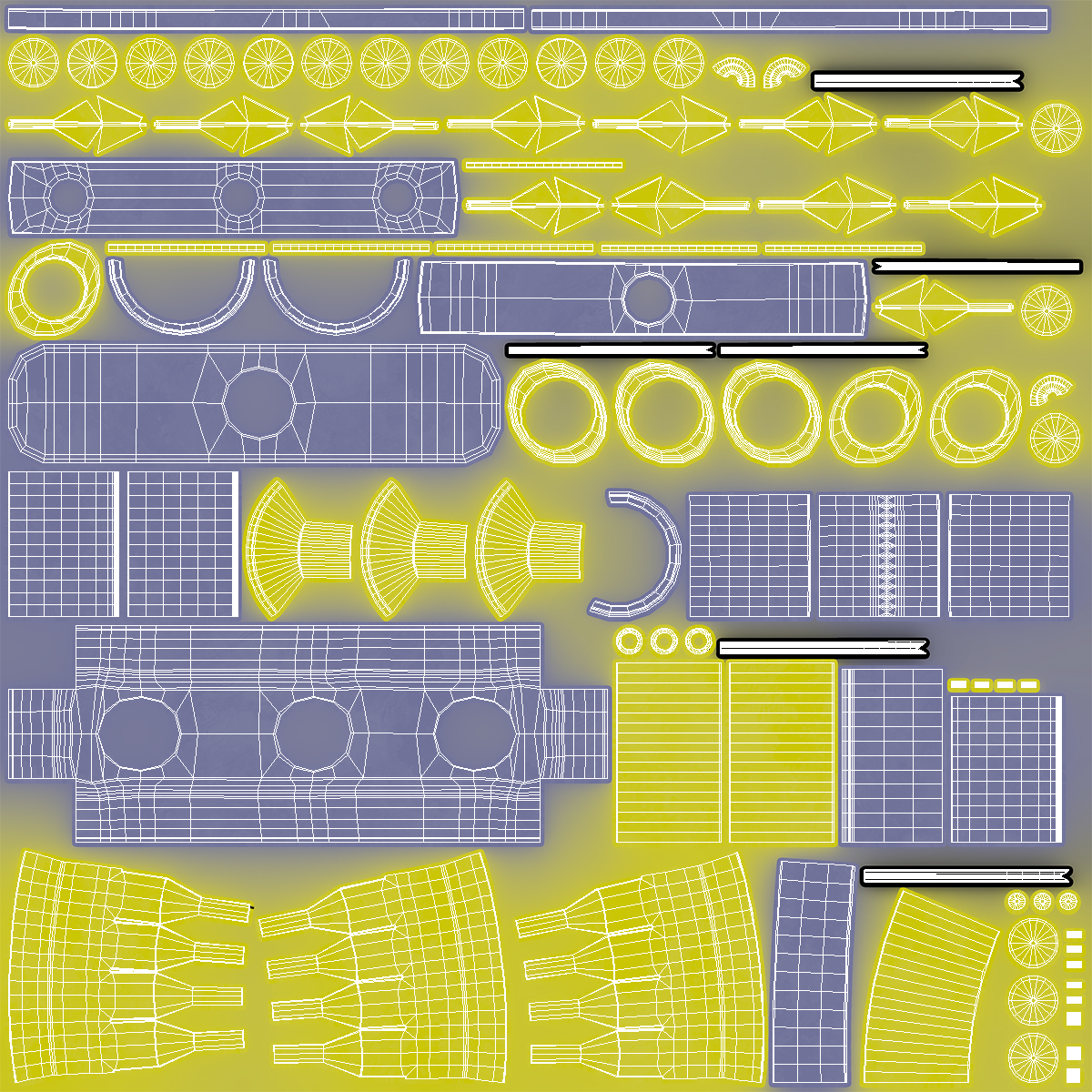 3D model Multi Injector 3 Needles Straight Yellow