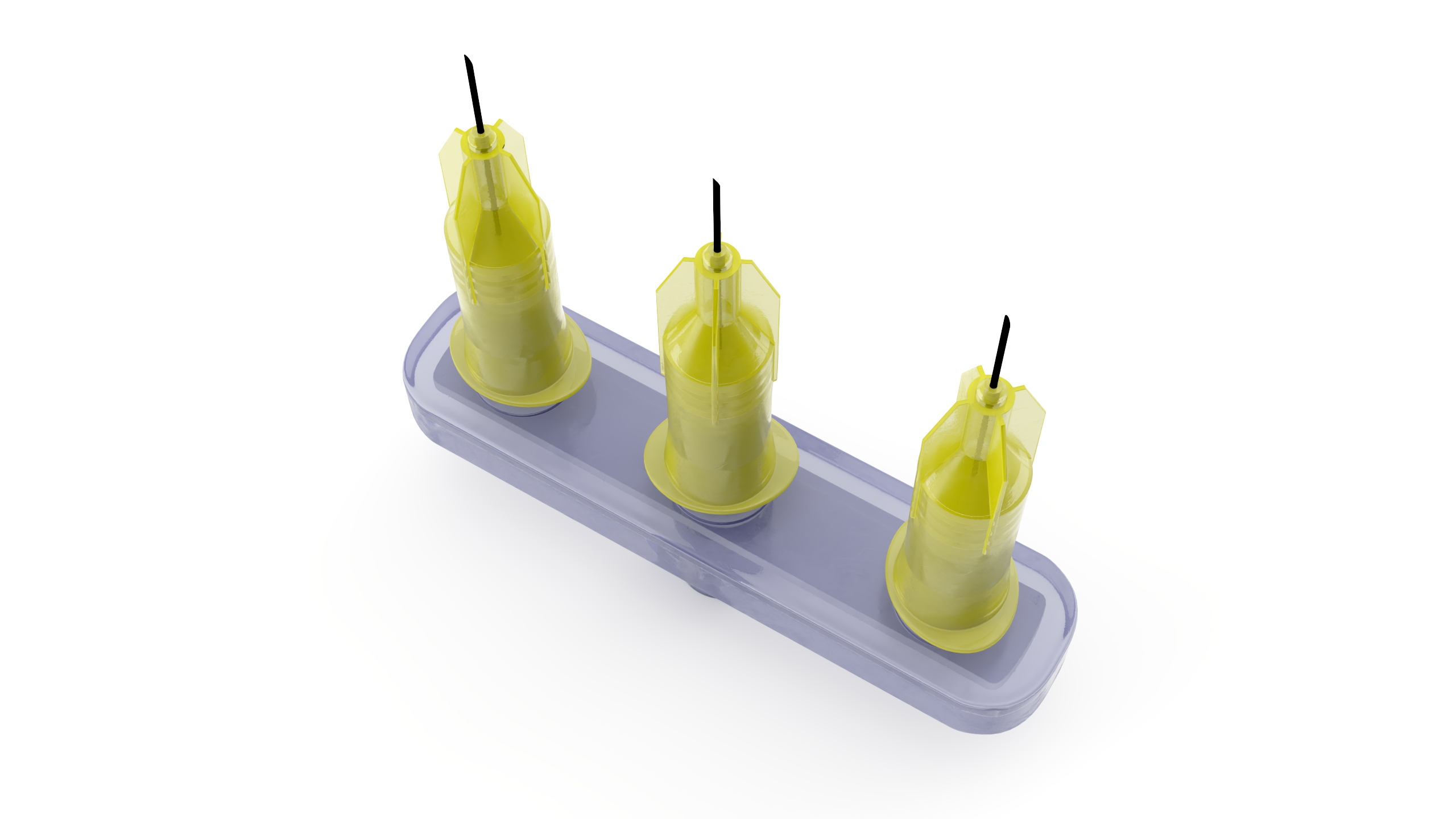 3D model Multi Injector 3 Needles Straight Yellow