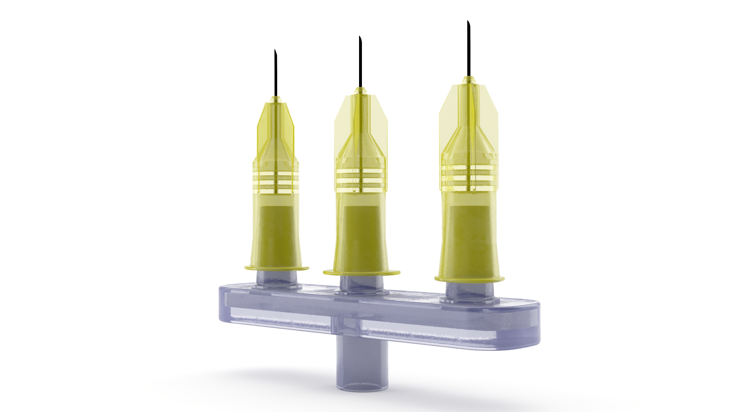 3D model Multi Injector 3 Needles Straight Yellow