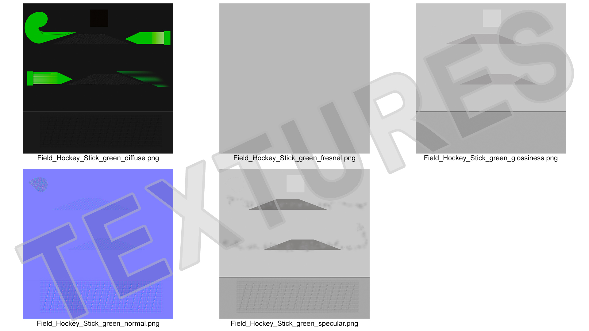 Field Hockey Stick Green 3D model