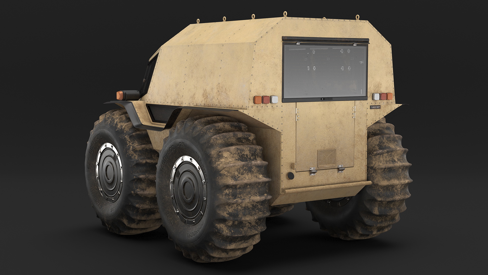 Dirt Off Road Sherp ATV Rigged for Cinema 4D 3D model