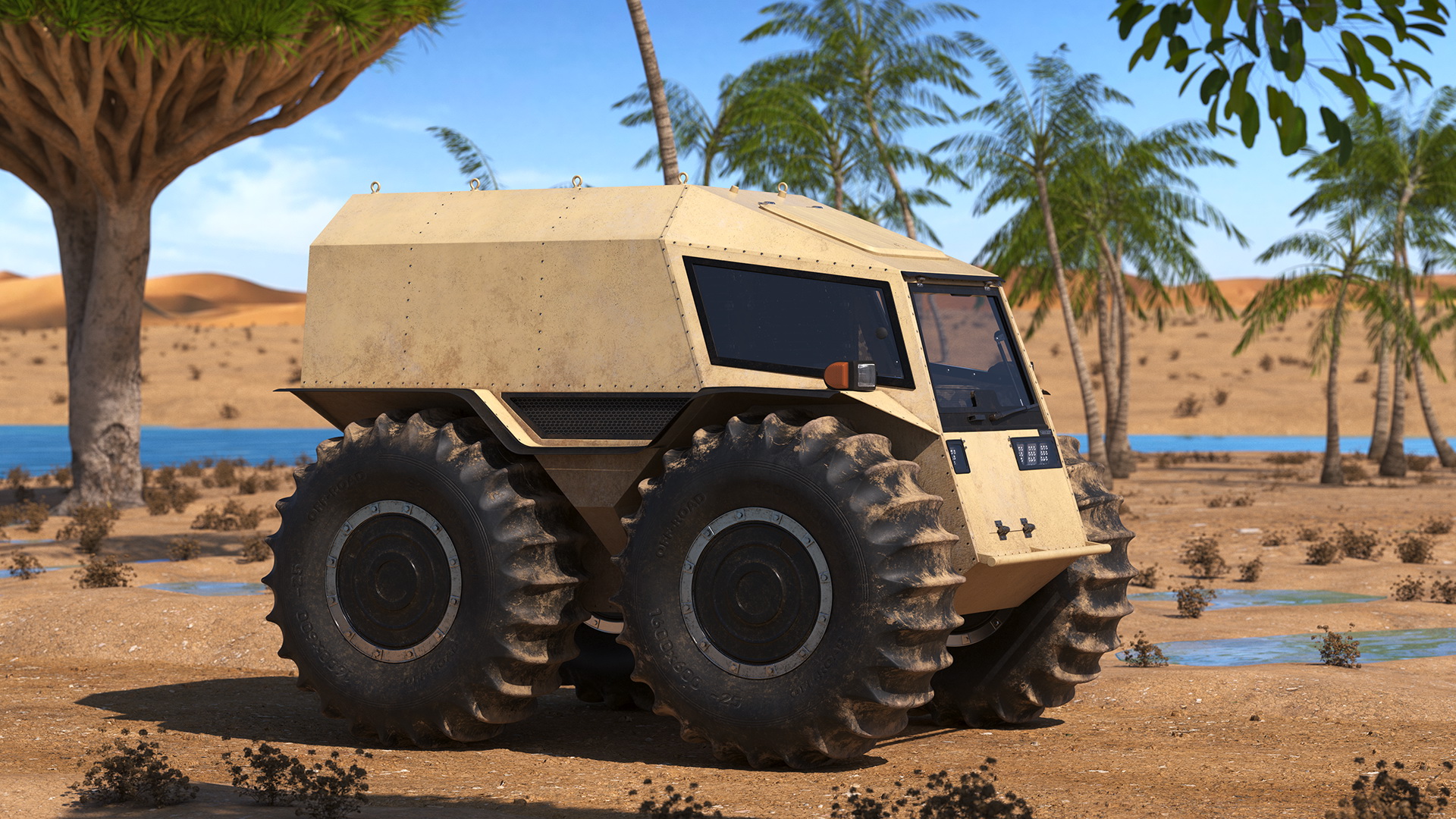 Dirt Off Road Sherp ATV Rigged for Cinema 4D 3D model