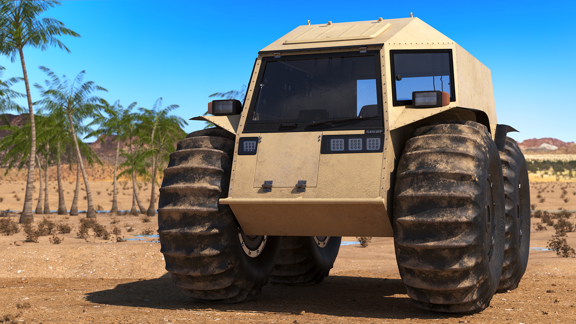 Dirt Off Road Sherp ATV Rigged for Cinema 4D 3D model