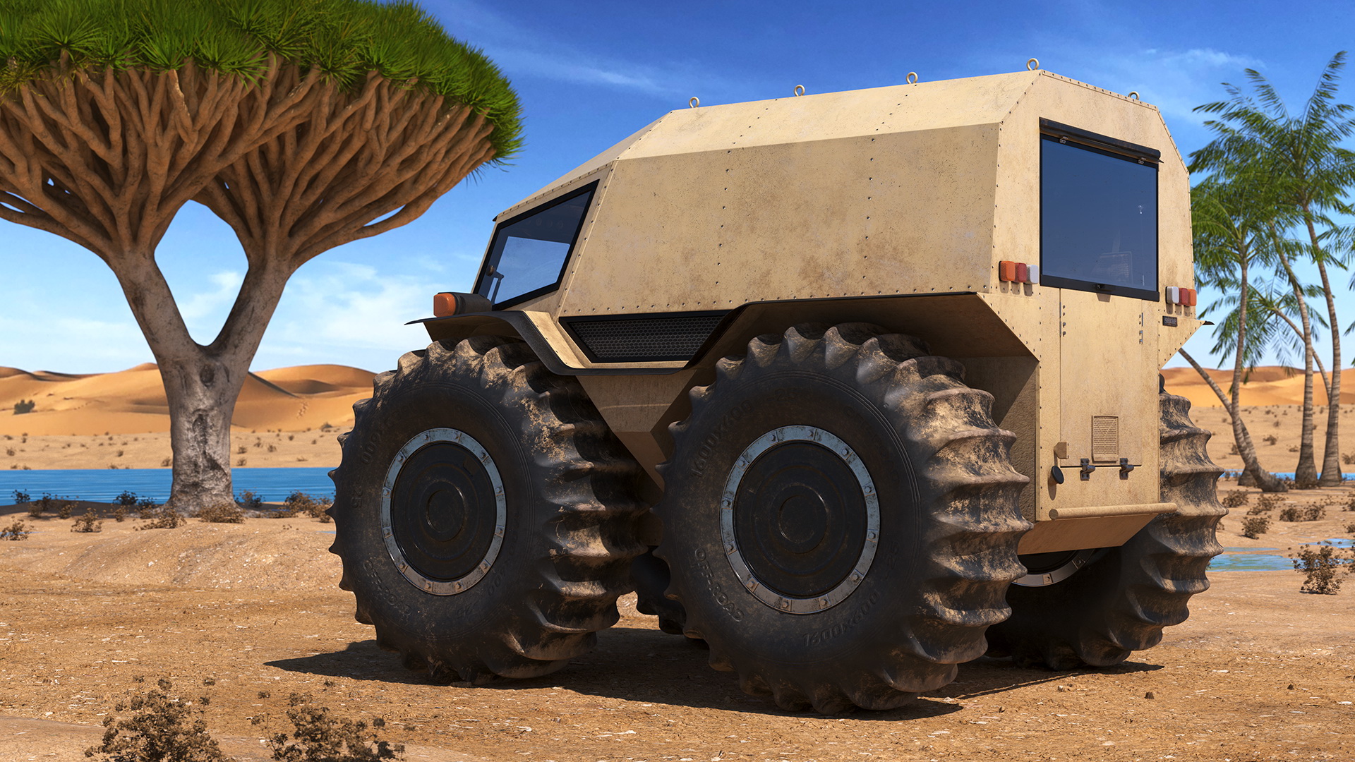 Dirt Off Road Sherp ATV Rigged for Cinema 4D 3D model
