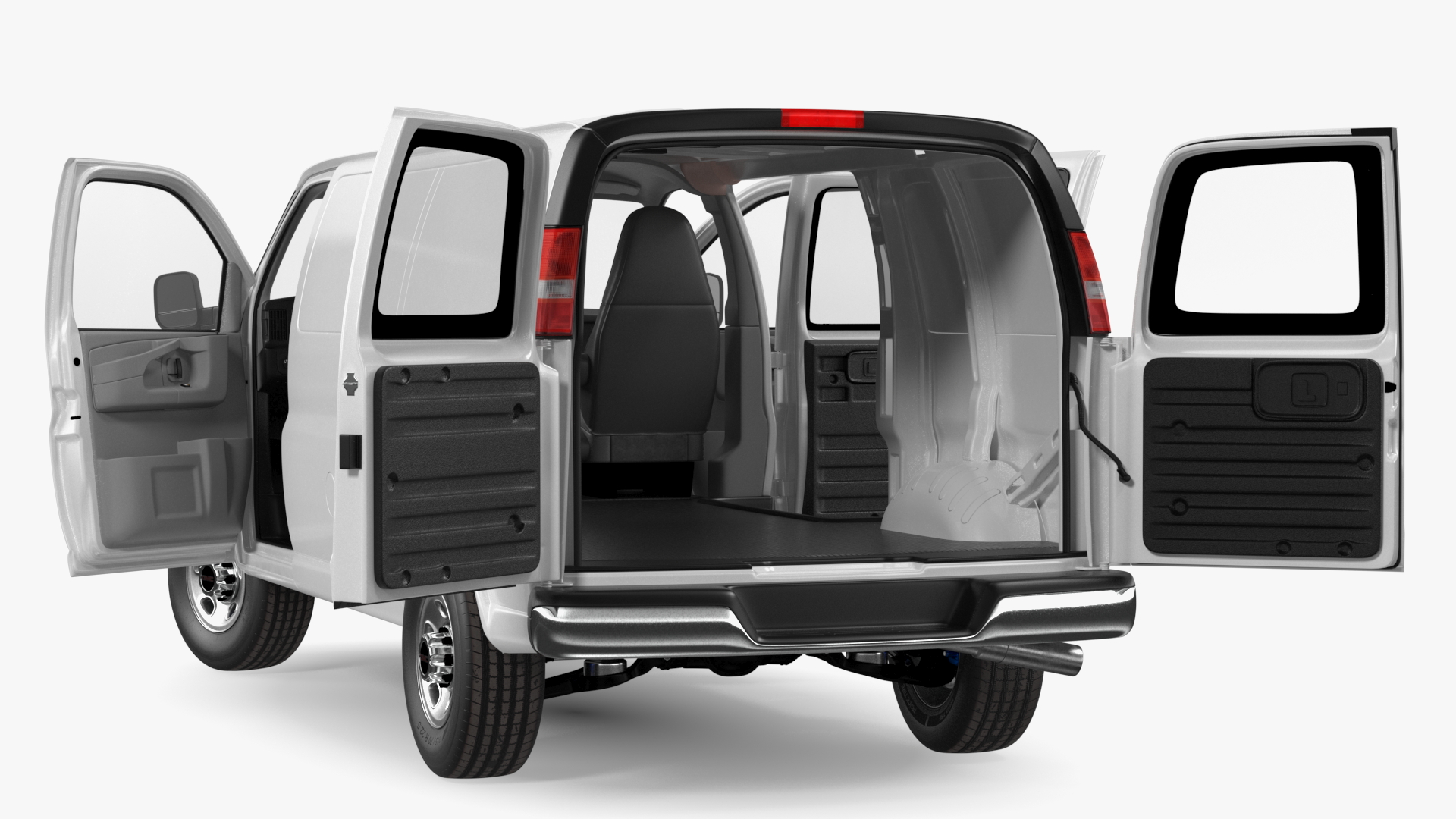 GMC Savana Van White Rigged 3D
