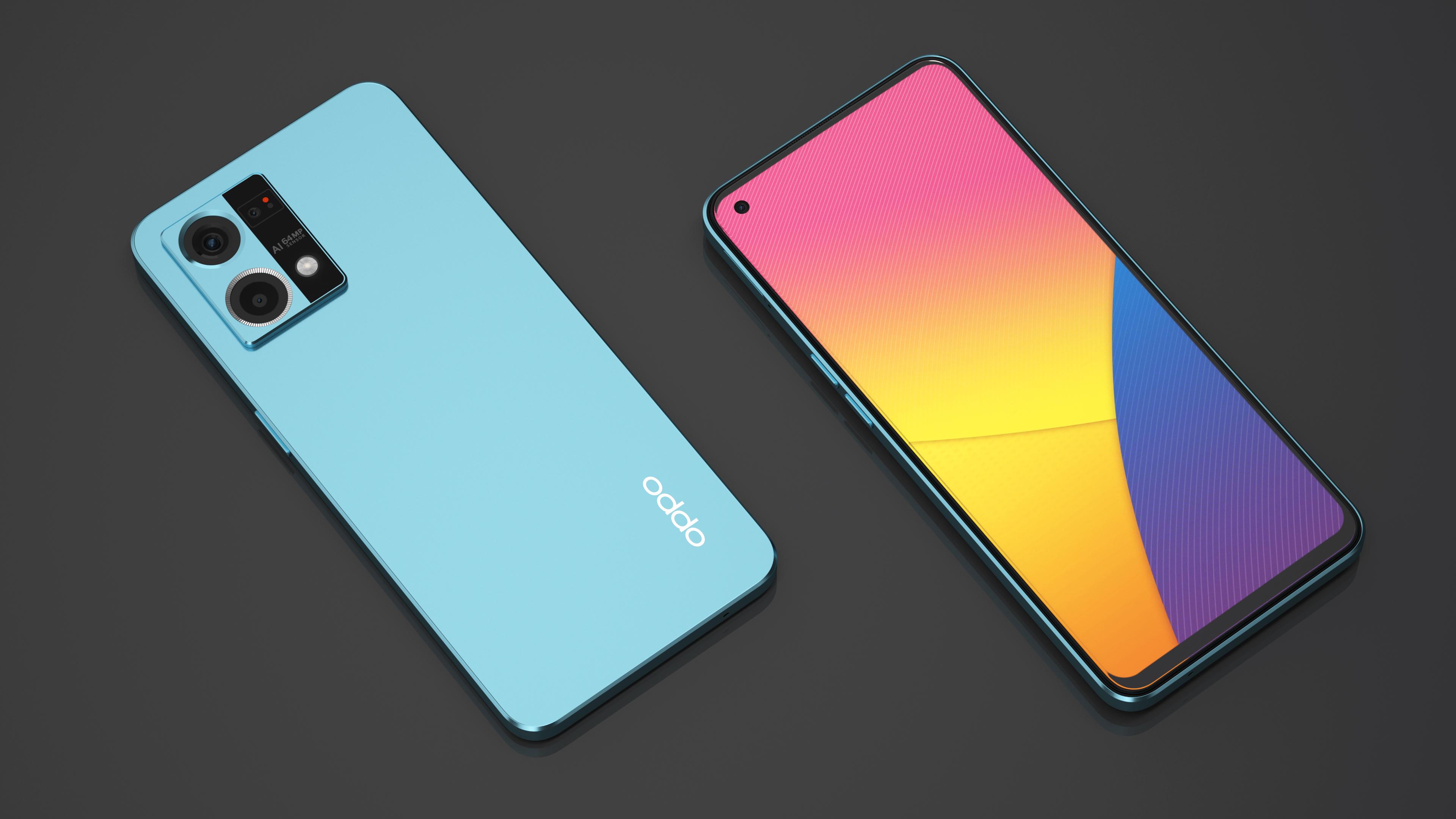 Cellphone OPPO F21 Pro Blue 3D