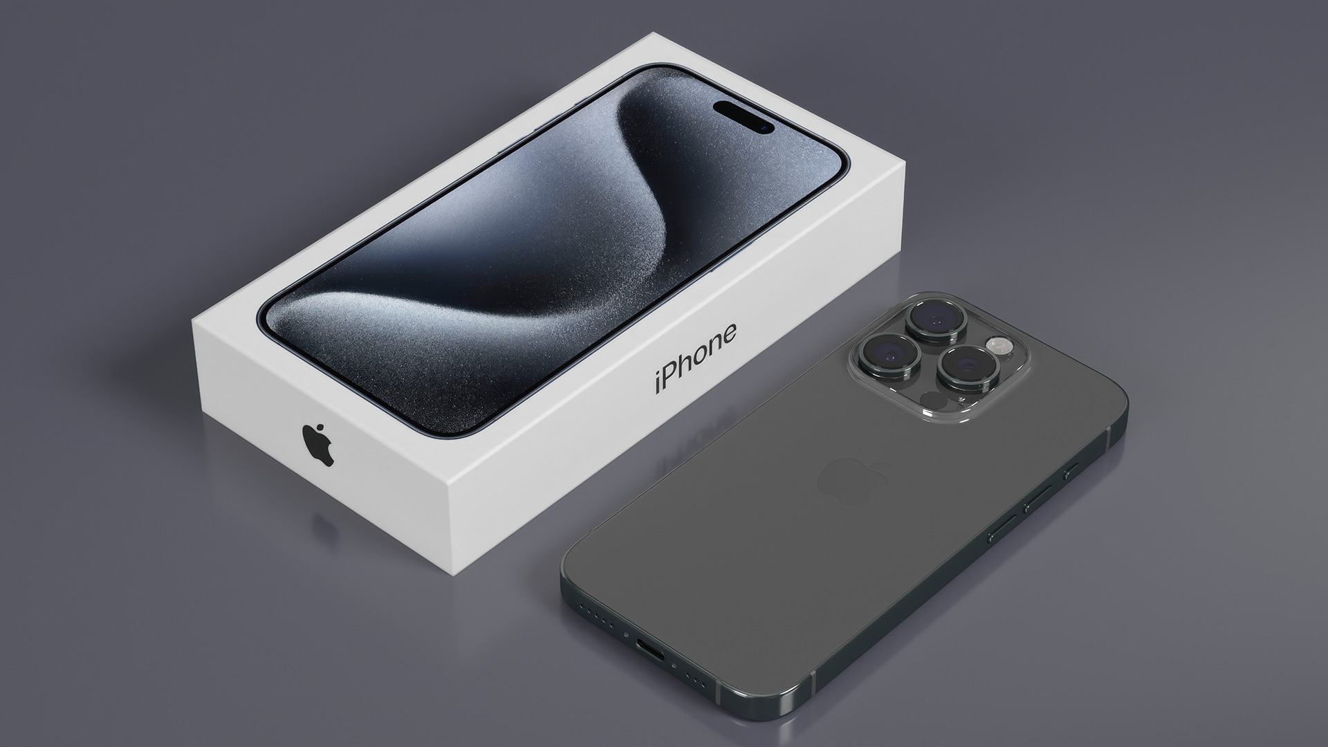 Apple IPhone 15 Pro Black with Box 3D model