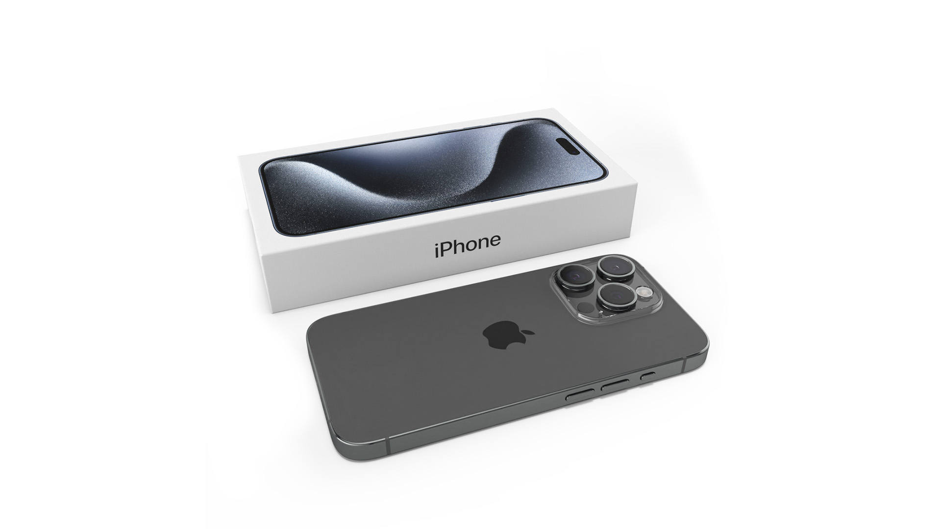 Apple IPhone 15 Pro Black with Box 3D model
