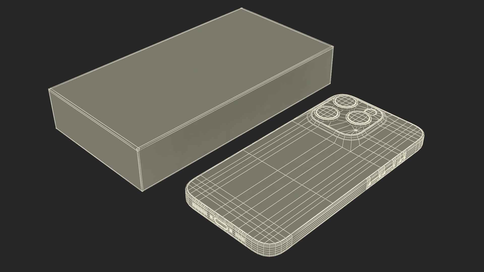 Apple IPhone 15 Pro Black with Box 3D model