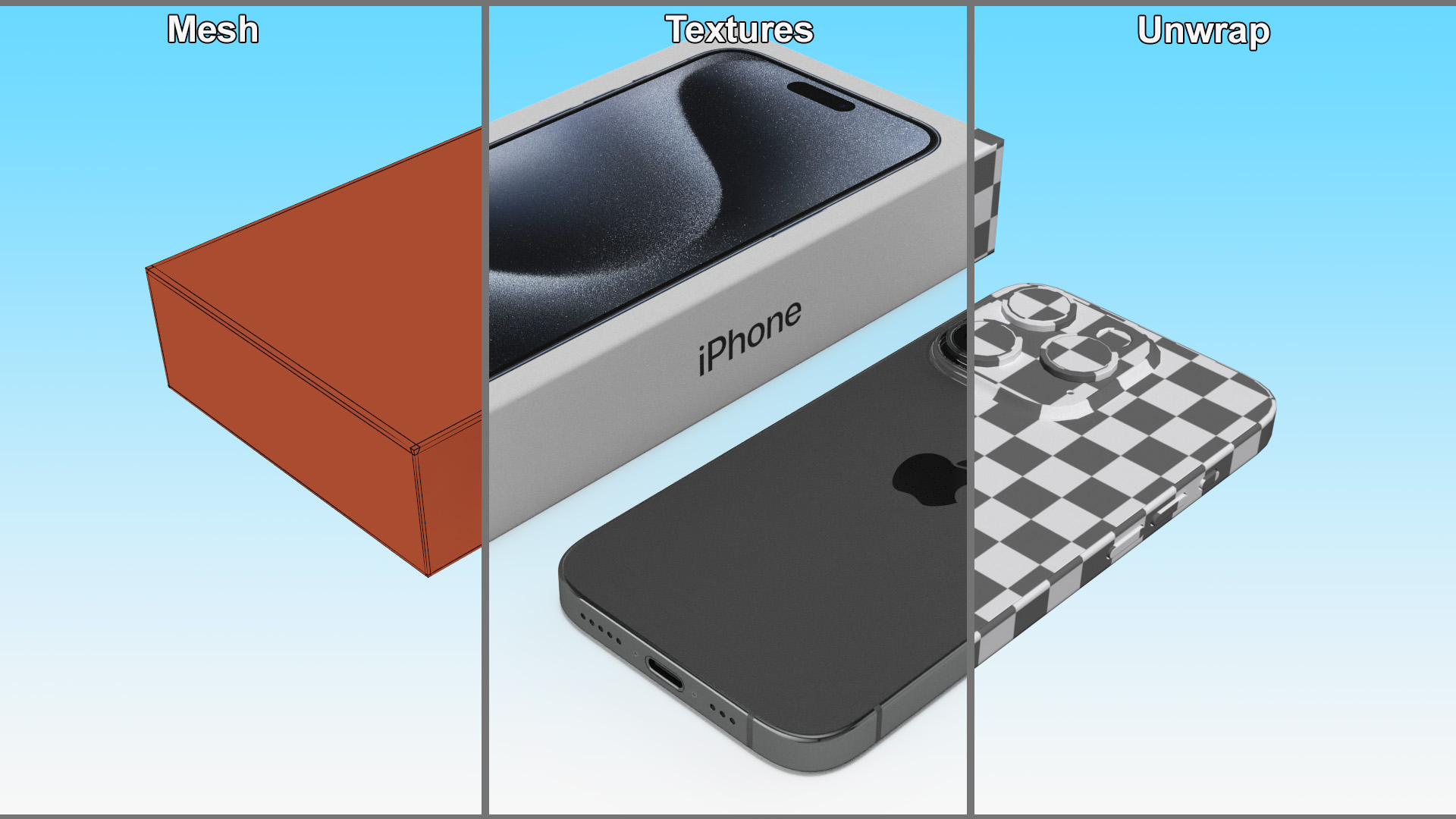 Apple IPhone 15 Pro Black with Box 3D model
