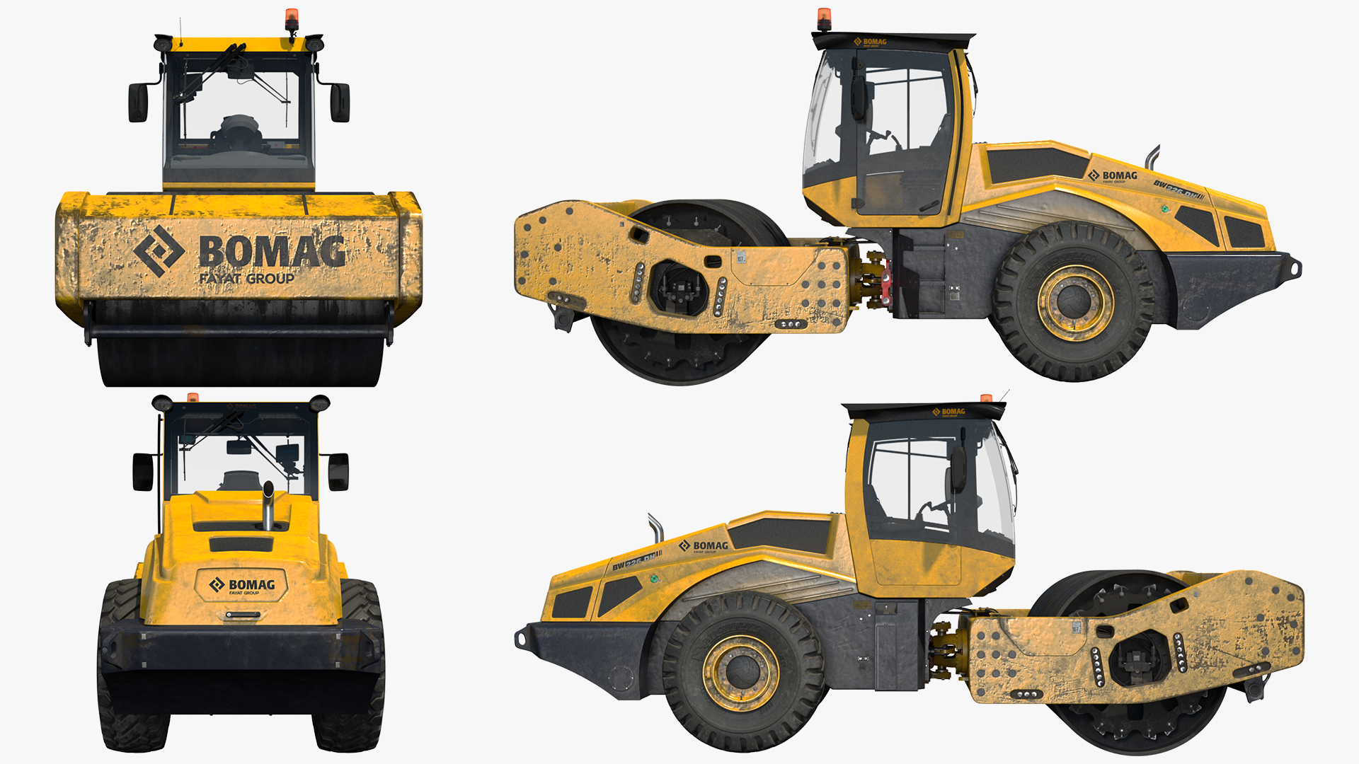 3D BOMAG BW226 DH5 Single Drum Compactor Dirty model