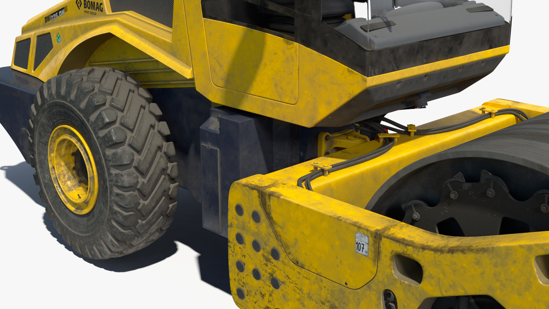 3D BOMAG BW226 DH5 Single Drum Compactor Dirty model