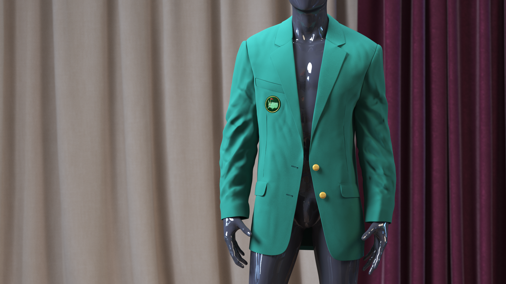 Golf Masters Green Jacket on Mannequin, view 9